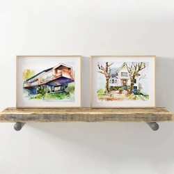Wall Art Twilight's Cullen Family Residence and Bella Swan House Watercolor Print , The Twilight Saga Poster Painting Fan Gift