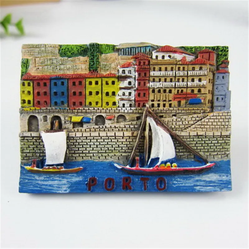 

Porto Rio Douro Wine Boat Portugal Fridge Magnet Souvenirs 3D Handmade Resin Refrigerator Magnetic Sticker 7*5 CM