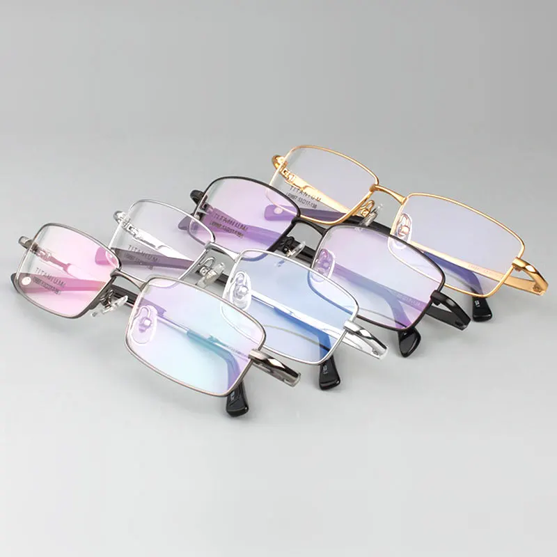 Hotony Fashion Men Titanium Alloy Glasses Frame Optical Eyeglasses Prescription Eyewear Full Rim Frame Spectacles Vision Frame