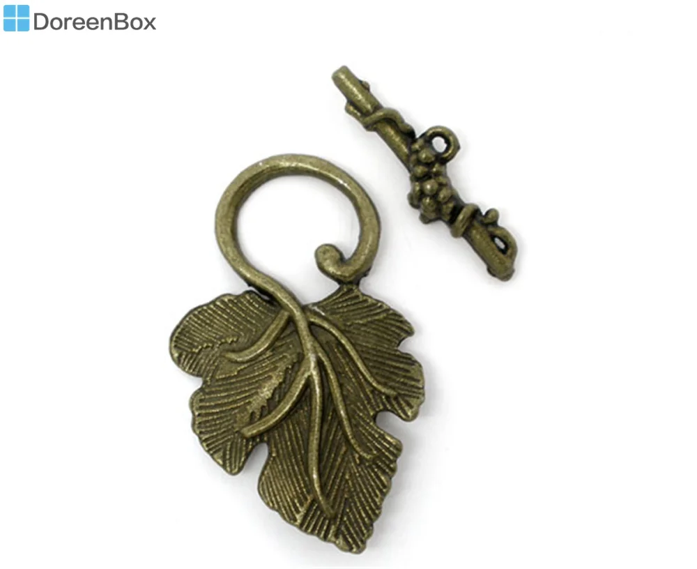 Doreen Box Lovely 20 zestawów brązowy kolor winogron Charm przetyczka klamry ustalenia (B05712)