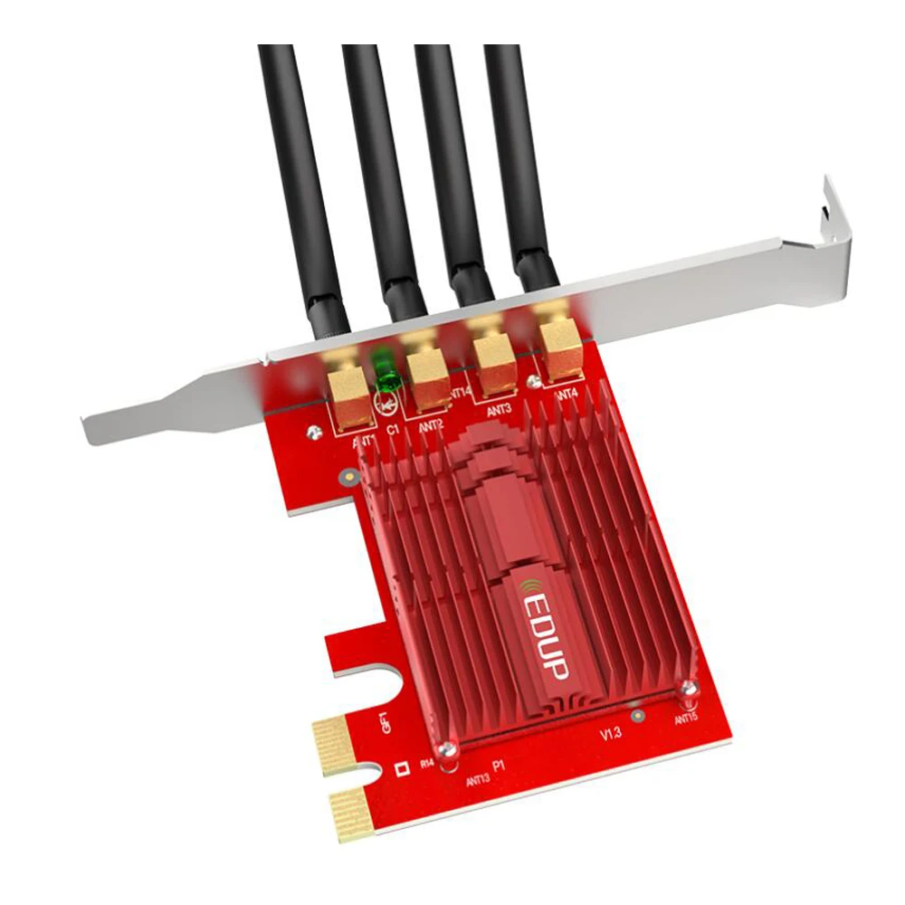 PCIE 무선 lan 카드 2.4/5.8G PCI Express 4 * 5dBi 네트워크 카드 11AC 1900M 확장 카드 어댑터, pc 데스크탑 Windows7/8.1/10 용