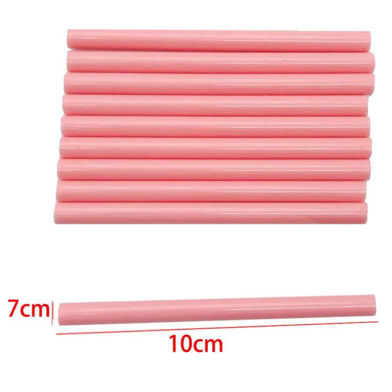 10Pcs 7*100mm Pink Colorful Hot Melt Glue Sticks Vintage Sealing Wax Envelope Invitation Stamp Security Packaging RepairTool