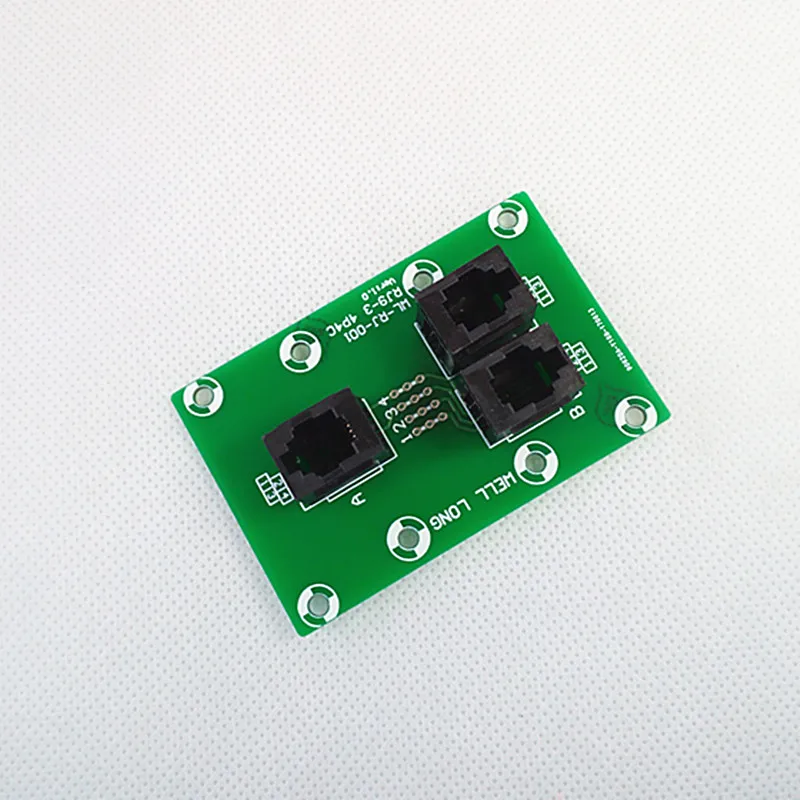 2PCS/Lot RJ9 4P4C Right Angle Jack 3-Way Buss Breakout Board, Terminal Block, Connector.