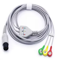 Free Shipping One Piece ECG 3 Leadwire, ECG Normal 6 Pin Snap ECG Cable for Monitor Mindray PM7000/8000 Leadwire Cable IEC .TPU