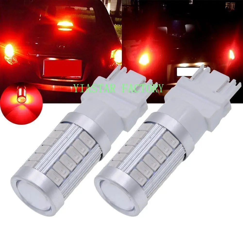 

Yiastar 10-50-100 X3157 Red 5630 33SMD Strobe LED Bulbs Brake Stop Turn Signals Bulb Side Lamp