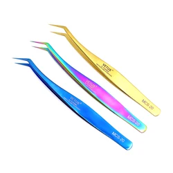 100% VETUS Original MCS Series Premium Beauty Makeup Tweezers for Volume Eyelashes Extension Top Quality Super Fine Tip Clip