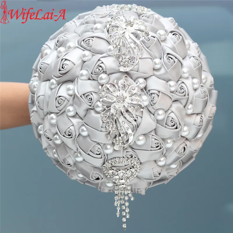 WifeLai-A 1Piece Tassels Diamond Royal Blue Bridal Brooch Wedding Bouquets De Noiva de mariage Holding Stitch Bouquets W229