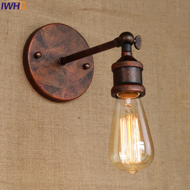 

IWHD Modern Led Lamp Vintage Industrial Iron Wall Lamp Lampada Retro Arm Wall Light Loft Luminaire Home Lighting Abajur Lustre