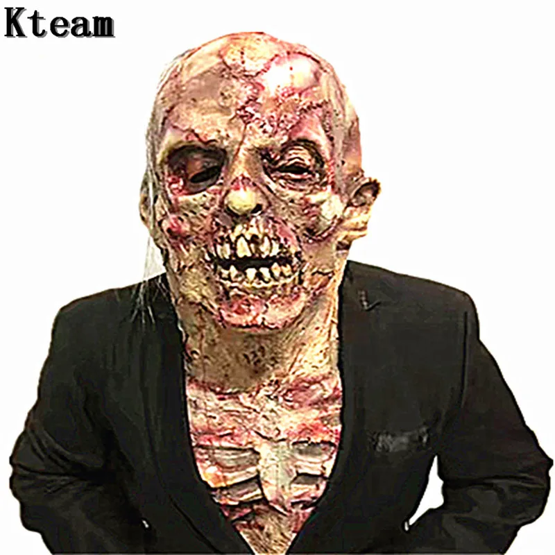 

2018 Kteam New Halloween Adult Mask Zombie Mask Bloody Scary Extremely Disgusting Full Face Mask Costume Party Cosplay Prop toys