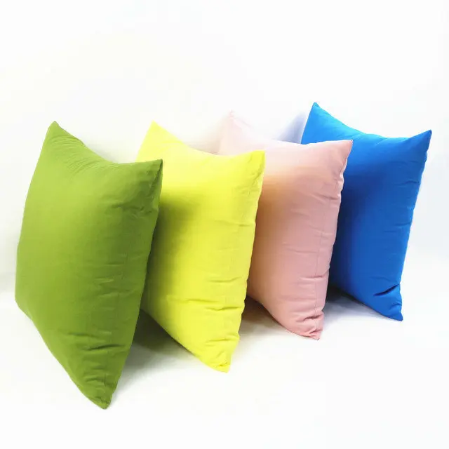 Solid Colorful 100% Cotton Thin Twill Khaki Throw Pillow Case Hotel Chair Cushion Cover For Sofa Home Decor 45x45 40x40 50 60 70