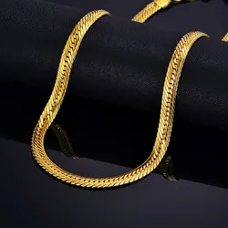 Male Hiphop Thick Gold Chain Link Necklace, Brand Snake Gold Chains Gold-Color, Hiphop Chain Men Jewelry Wholesale