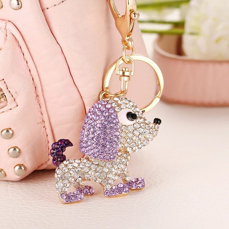 New poodle dog cute charm pendant ysk094 rhinestone crystal wallet bag key chain of women's fashion jewelry jewelry, gifts