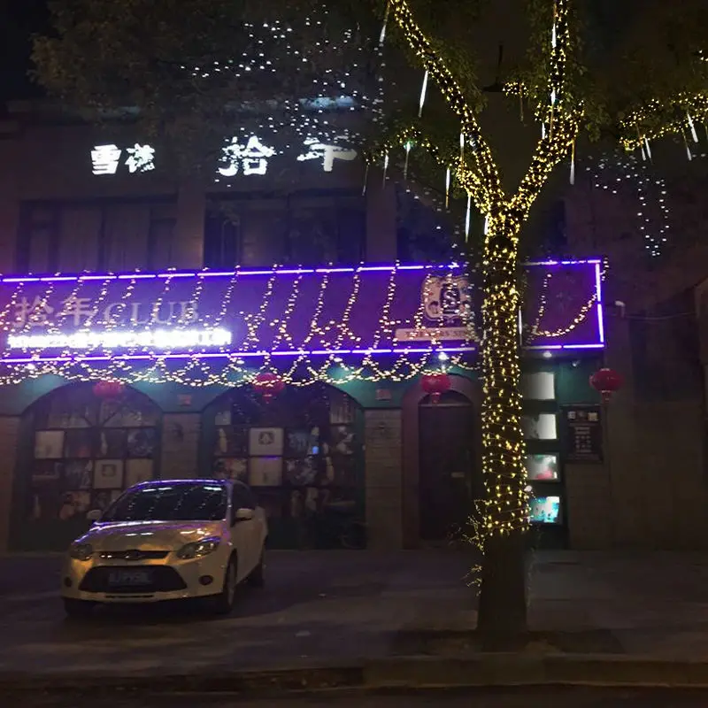 220 فولت 10 متر 100 المصابيح أدى سلسلة أضواء أضواء أضواء الجنية في الهواء الطلق أدى ضوء مصباح الزفاف الديكور