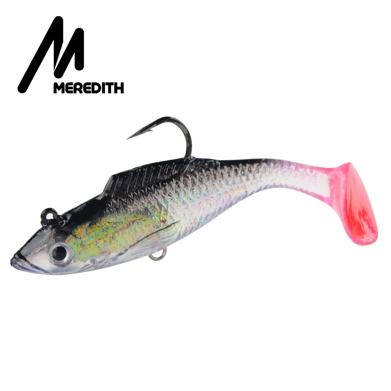 Meredith 70mm 5pcs 8.5g Small DD Fishing Lures T Tail Soft Fishing Lures Single Hook Artificial Wobblers Bait Fishing