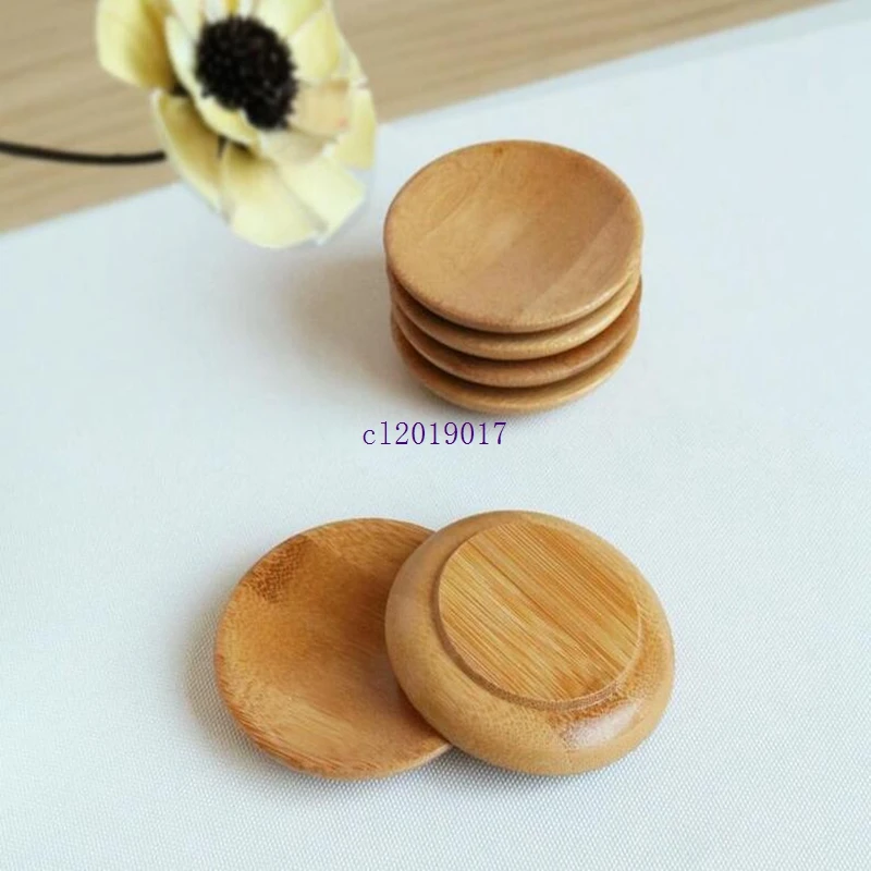 

Natural bamboo small round dishes Rural amorous feelings wooden sauce and vinegar plates Tableware plates tray#2