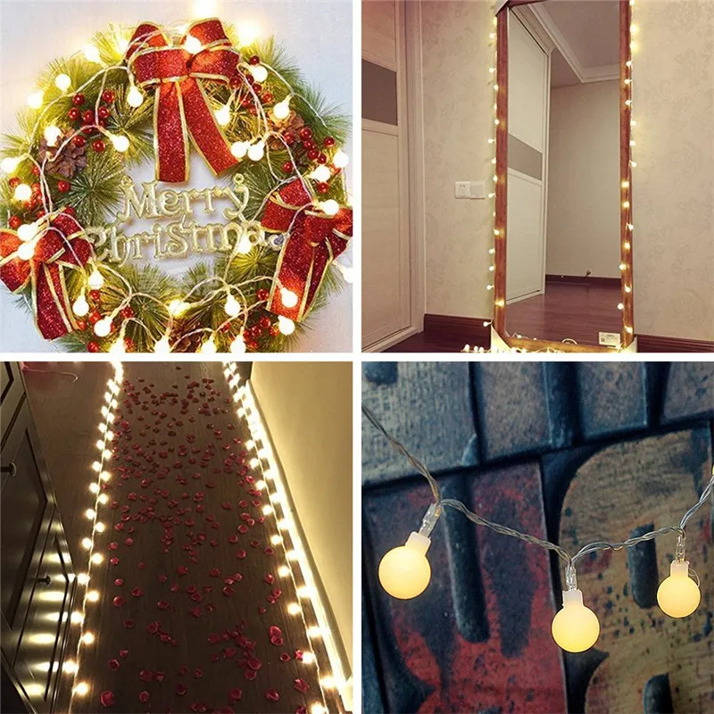 LED Ball String Lights Wedding Light Christmas Outdoor Indoor 10M 20M 30M 50M Garland Festival Lamp Fairy Party Garden Deco Home