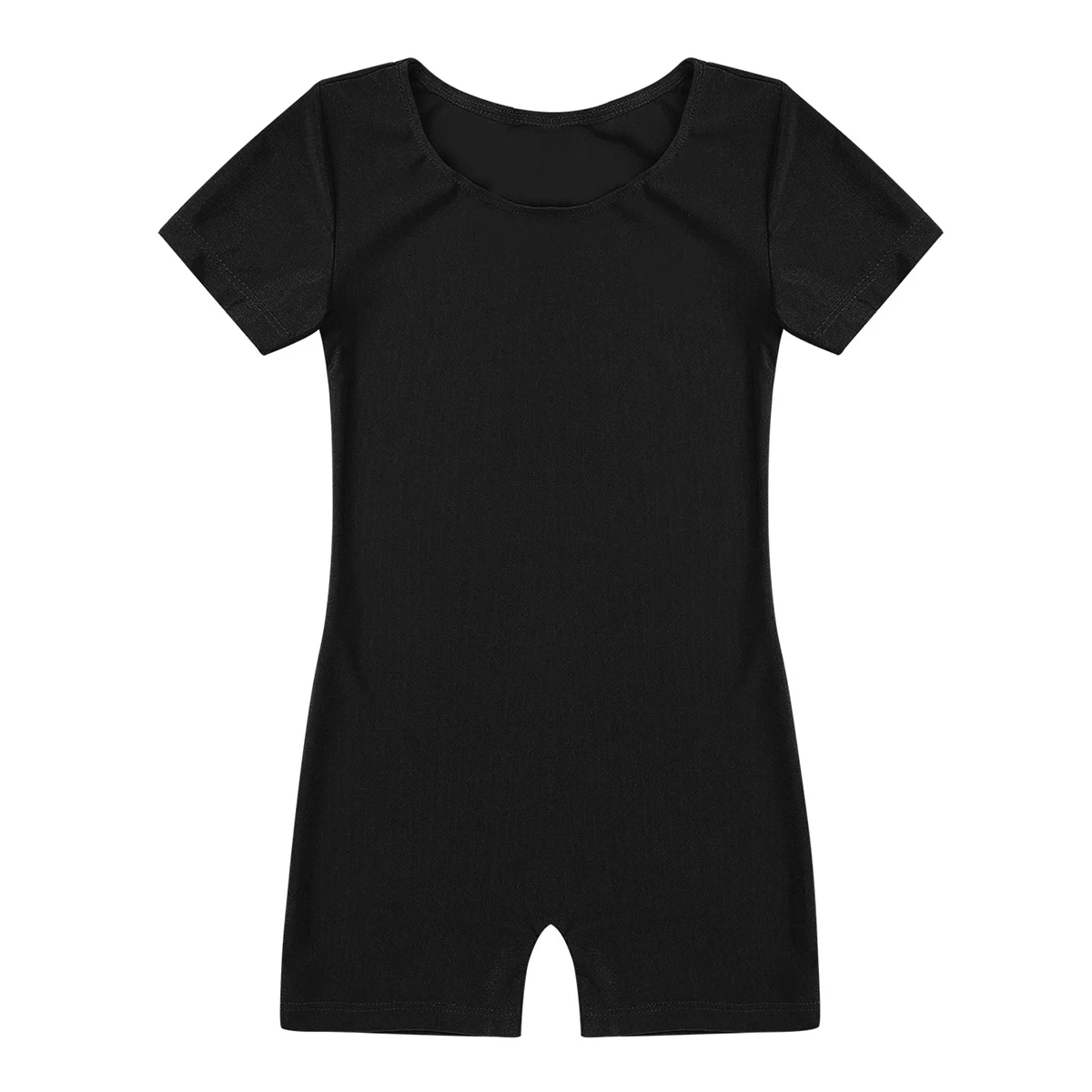 Kids Boys Girls Ballet Dance Gymnastics Leotards Bodysuit Short Sleeves Jumpsuit Unitard Gym Swimsuit Dancer Competition Costume