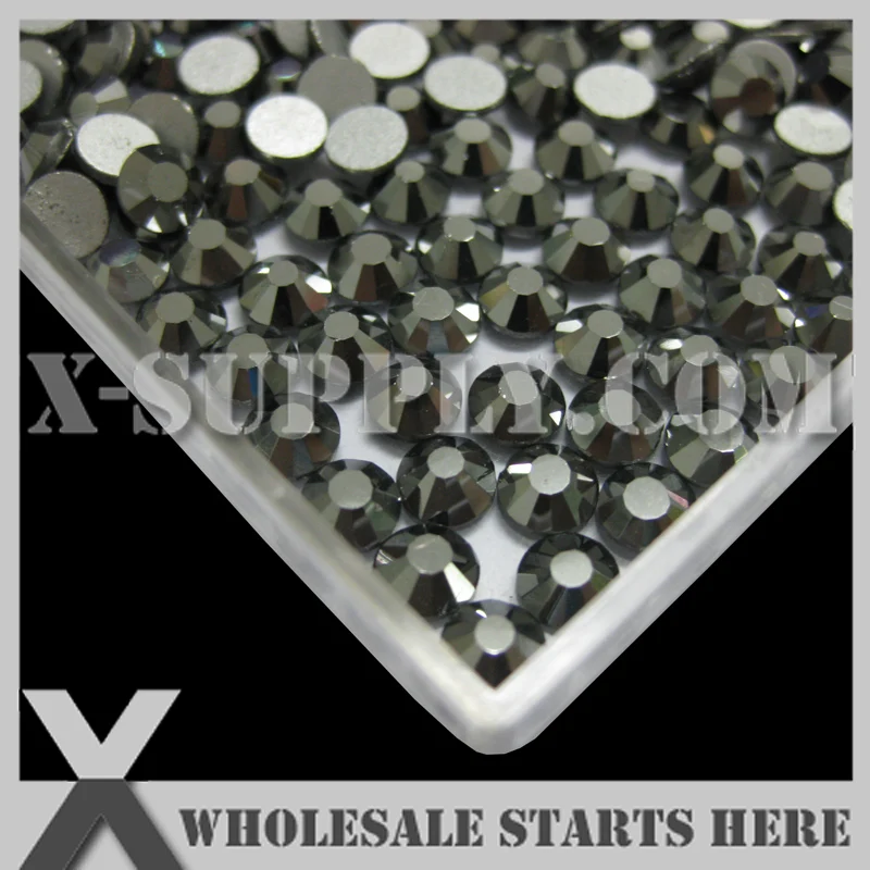 (SS30-SS34) Hematite Flat Silver Back Rhinestones,No Glue Back,Machine Cutting,280pcs-288pcs/pack