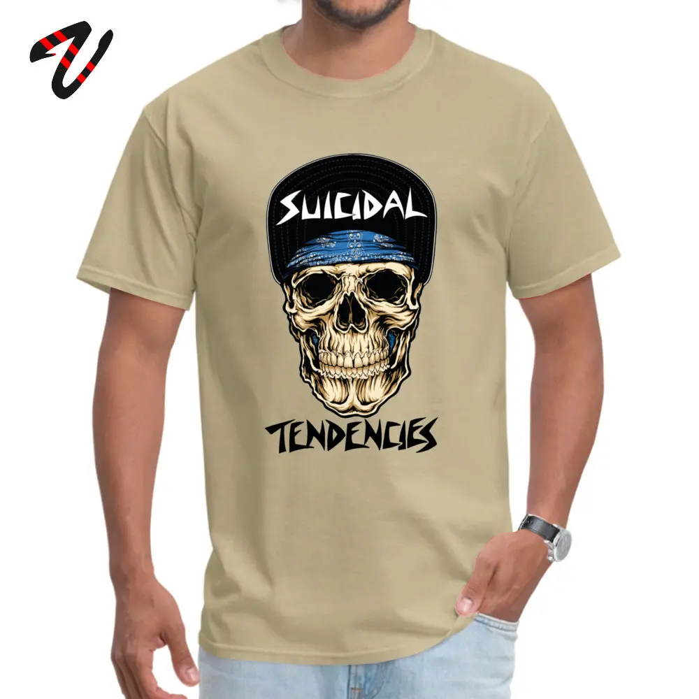 suicidal tendencies skull T-Shirt Normal Sleeve Coupons O-Neck Fabric Tops Shirts Tops & Tees for Men Labor Day