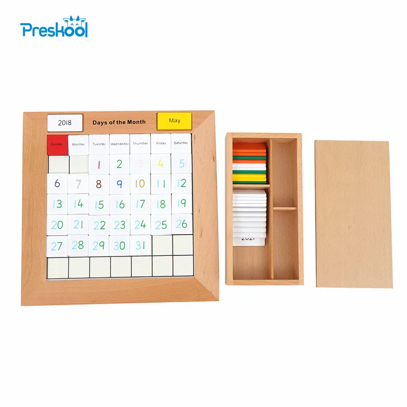 Montessori Kinder 3D Puzzle Holz Baby Spielzeug Für Kinder Preskool Pädagogisches Neue Kalender Mathematik Spielzeug Brinquedos Juguets