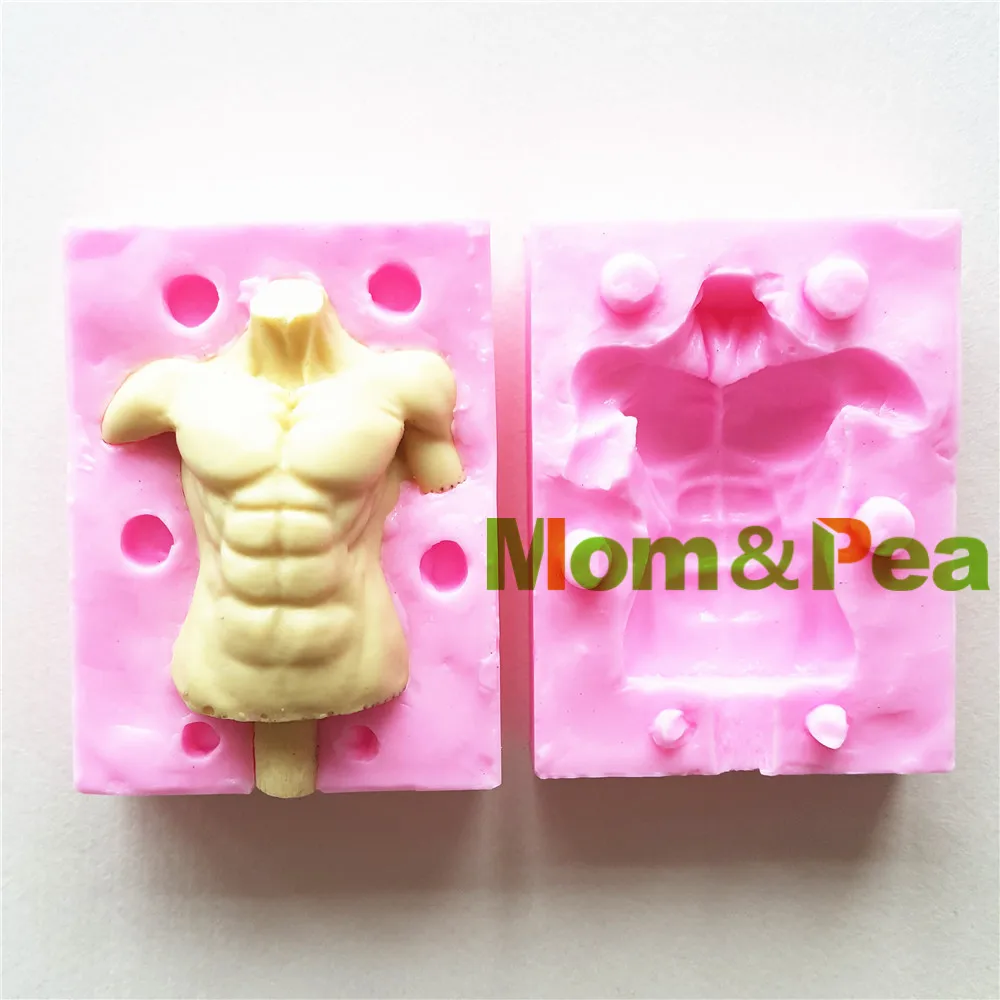 Mom&Pea MPA1661 Muscle Men's Body Shaped Silicone Mold Cake Decoration Fondant Cake 3D Mold Food Grade