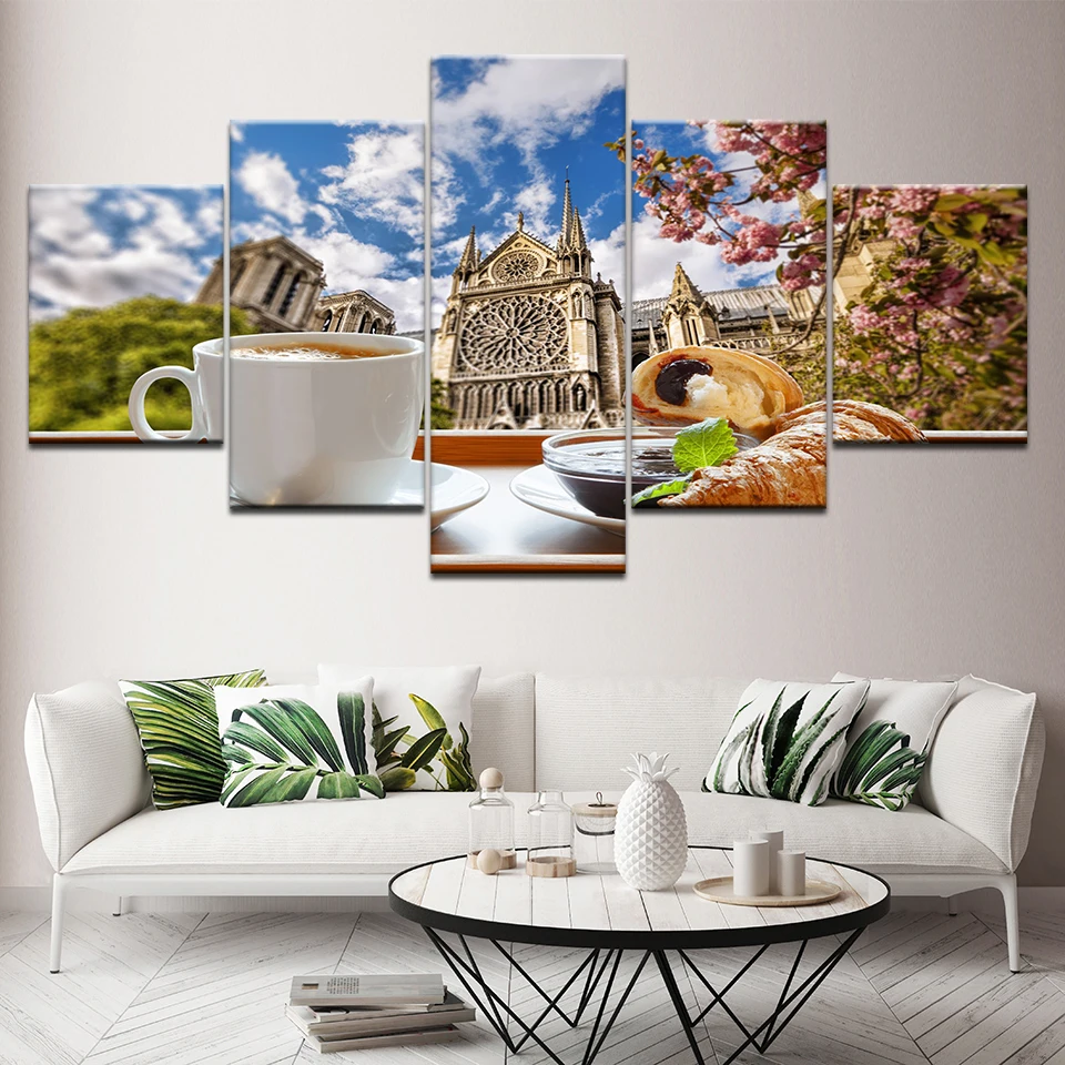 Canvas Painting Tea time coffe - Wallpaper Coffee And Tea review and price