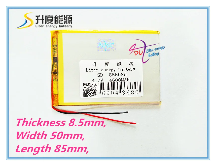 best battery brand Size 855085 3.7V 4600mah tablet battery with Protection Board For Tablet PCs PDA Digital Products Fr