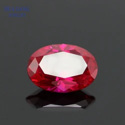 5# Red Ruby Stone Oval Cut Synthetic Corundum Gems Stone  For jewelry Wholesale Size 2x3~18x25mm