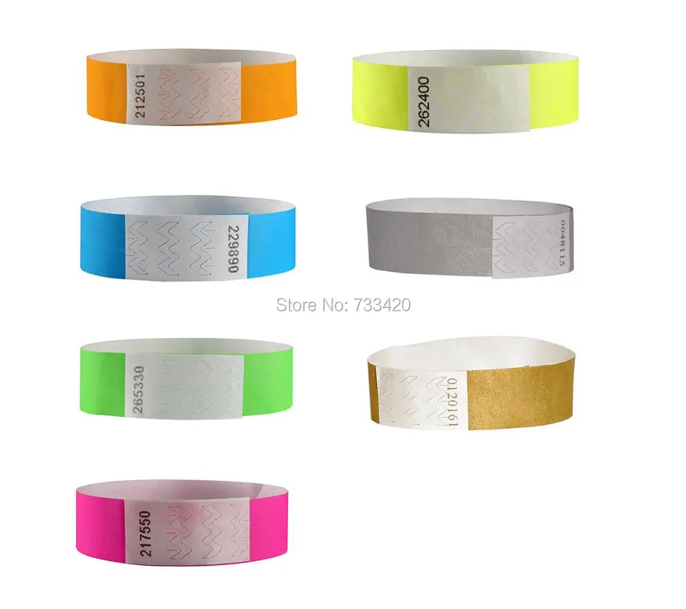 Neon Colors Wristbands with Numbers, 3 