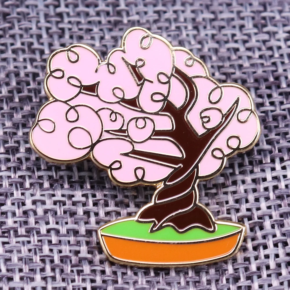 Japanese Cherry Blossom Enamel Pin Badge