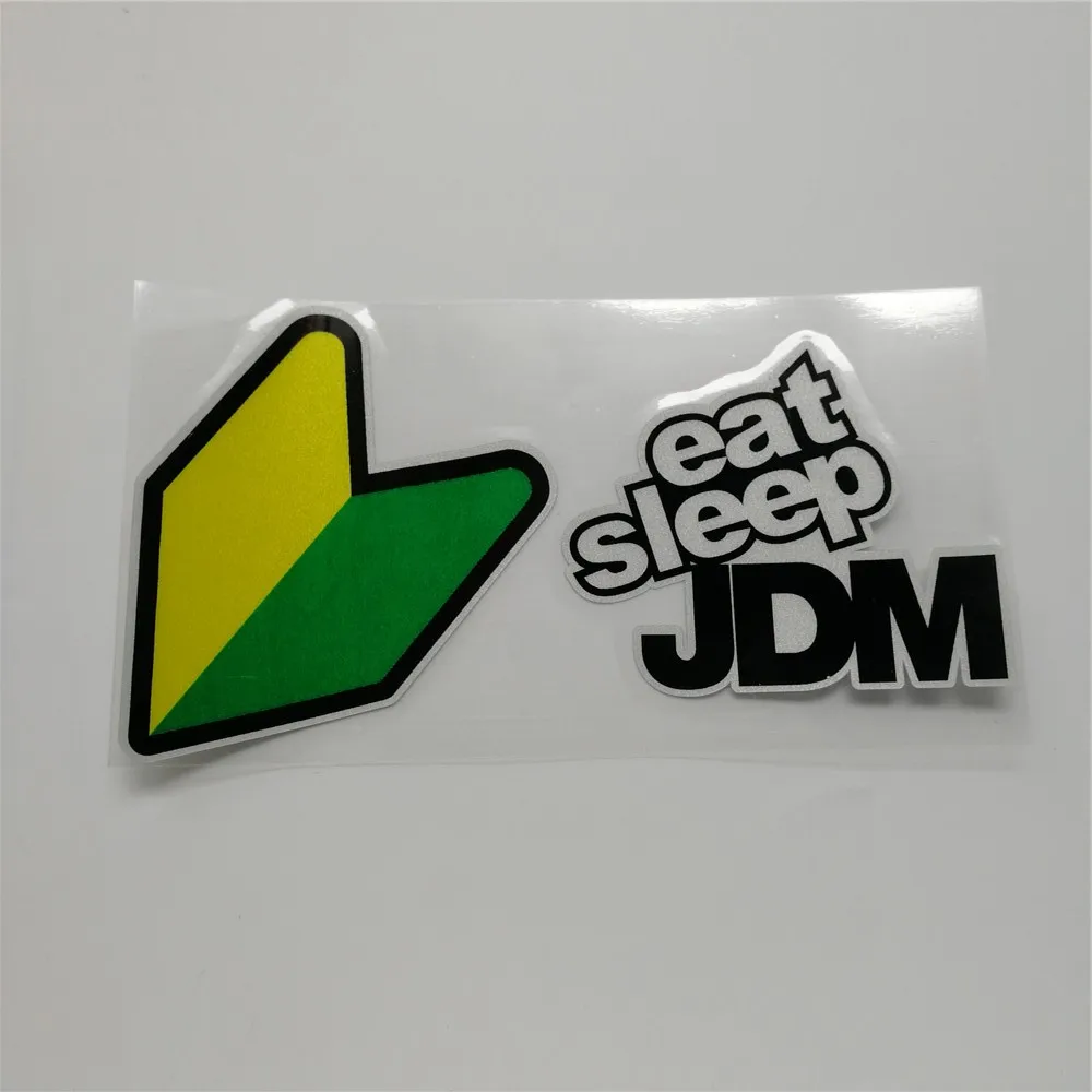 Motor Eat Sleep JDM  Car Sticker Wakaba Leaf  Japanses Decals Drift Car Styling Motocross Scratch For Vans Laptop