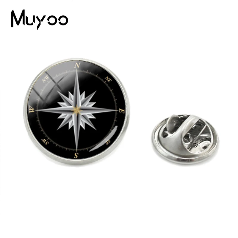 2018 New Arrival Handmade Vintage Jewelry Lapel Pins Retro Compass Glass Round Photos Butterfly Fashion Jewelry Brooches Pins