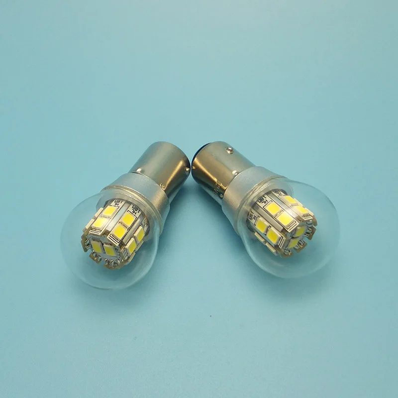 MIDCARS Hot-sale 1157 Dual-intensity 6V LED Bulb, BAY15d P21/5W SMD LEDs ship Indicator Light, Rear 6V to 12VDC