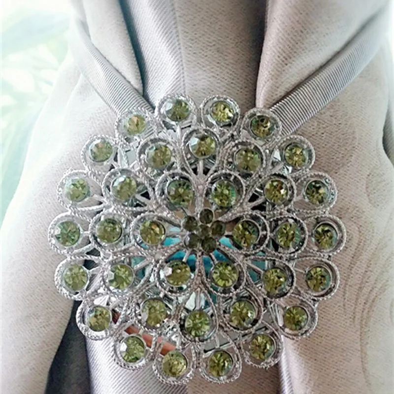 1pcs Flower Shape Rhinestones Magnet Curtain Tieback Magnetic Curtains Buckle Window Screening Ball Clip Holder Home Accessories
