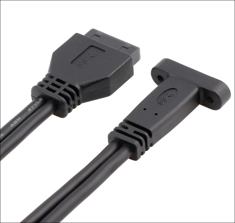 Single Port USB 3.1 Typ C USB-C Buchse auf USB 3.0 Motherboard 19-Pin-Header-Adapter mit PCI-Halterungspanel 50 cm