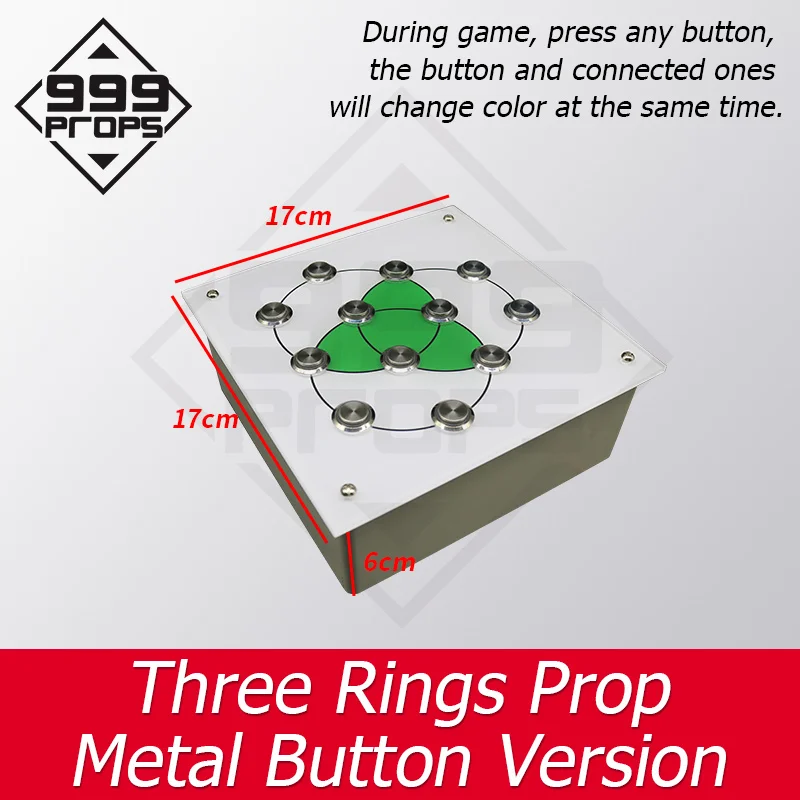 ER Props Three Rings prop Real life room escape make the middle 6 buttons in green and outside be red escape room elements