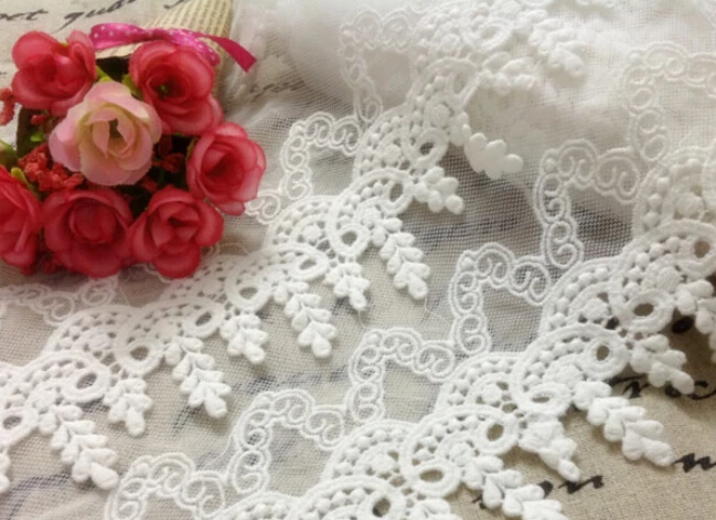 

5 yards/lot width 9.84" 25cm white/black mesh embroidery double lace trim ribbon 49918L4K368