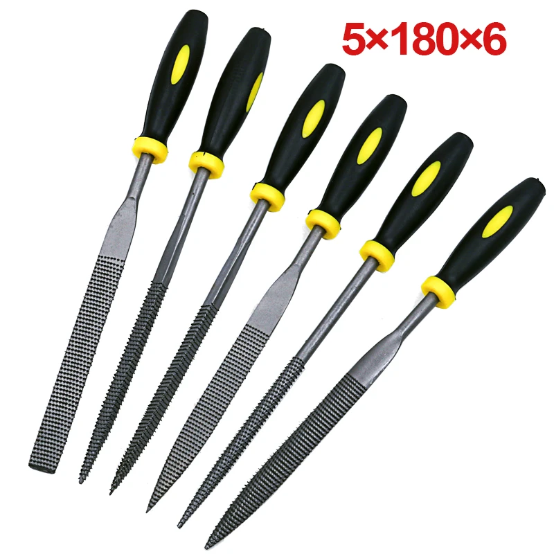 6pcs Mini Wood Rasp Assorted Files Set Carpentry Filing Tool 5x180mm 4x160mm 3x140mm