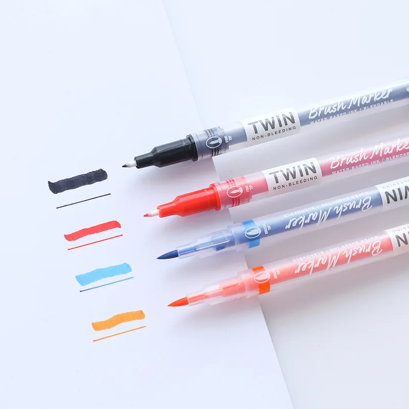 double-head marker soft brush head watercolor pen  True Brush Marker Pens Professional Water-Based Markers Anime&drawing