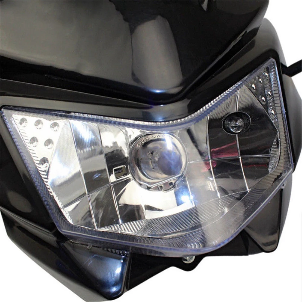 Motorcycle Dirt Bike Sport LED Headlight Fairing Light Grimace Lamp 12V Kit Universal Modification Accessories