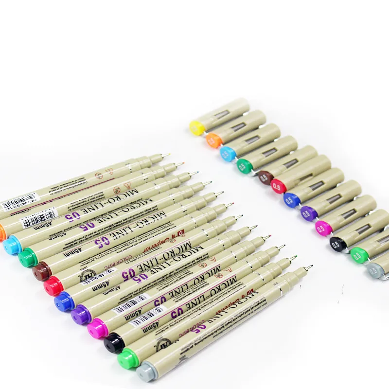 12Colors Sketch pen 0.5 mm Superior needle drawing pen Fine liner Pigma Drawing Manga Anime fine colour  Micron Pen Art Marker