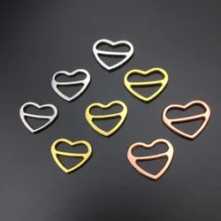 200pcs/lot Zinc alloy bra sliders heart shape lingerie strap adjusters For Lingerie Adjustment DIY Accessories