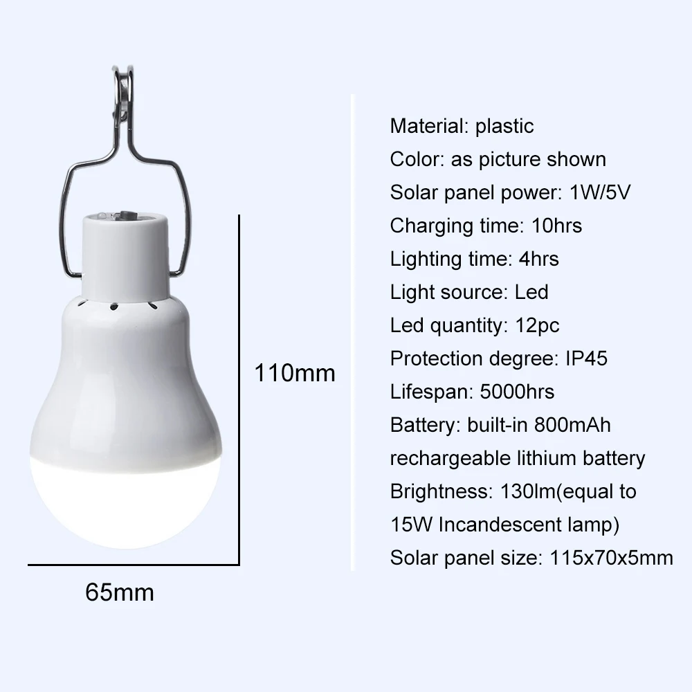 Imagem -04 - Portátil Tenda Luz de Carga Energia Solar Lâmpada Emergência Mini à Prova Impermeável Água Led Lâmpada para Acampamento Caminhadas Pesca 15w 110lm