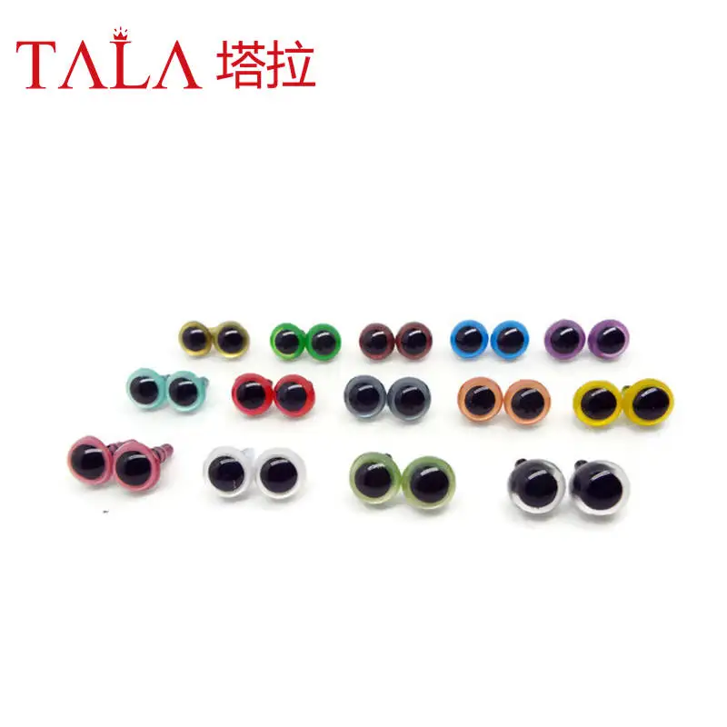 20pcs/lot 8mm/9mm/10mm/12mm/15mm/18mm toy accessories Plastic doll eyes/Colorful safety eyes wholesale/mixed color