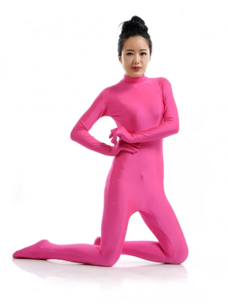 Roze Spandex Zentai Pak Strakke Halloween Kostuum