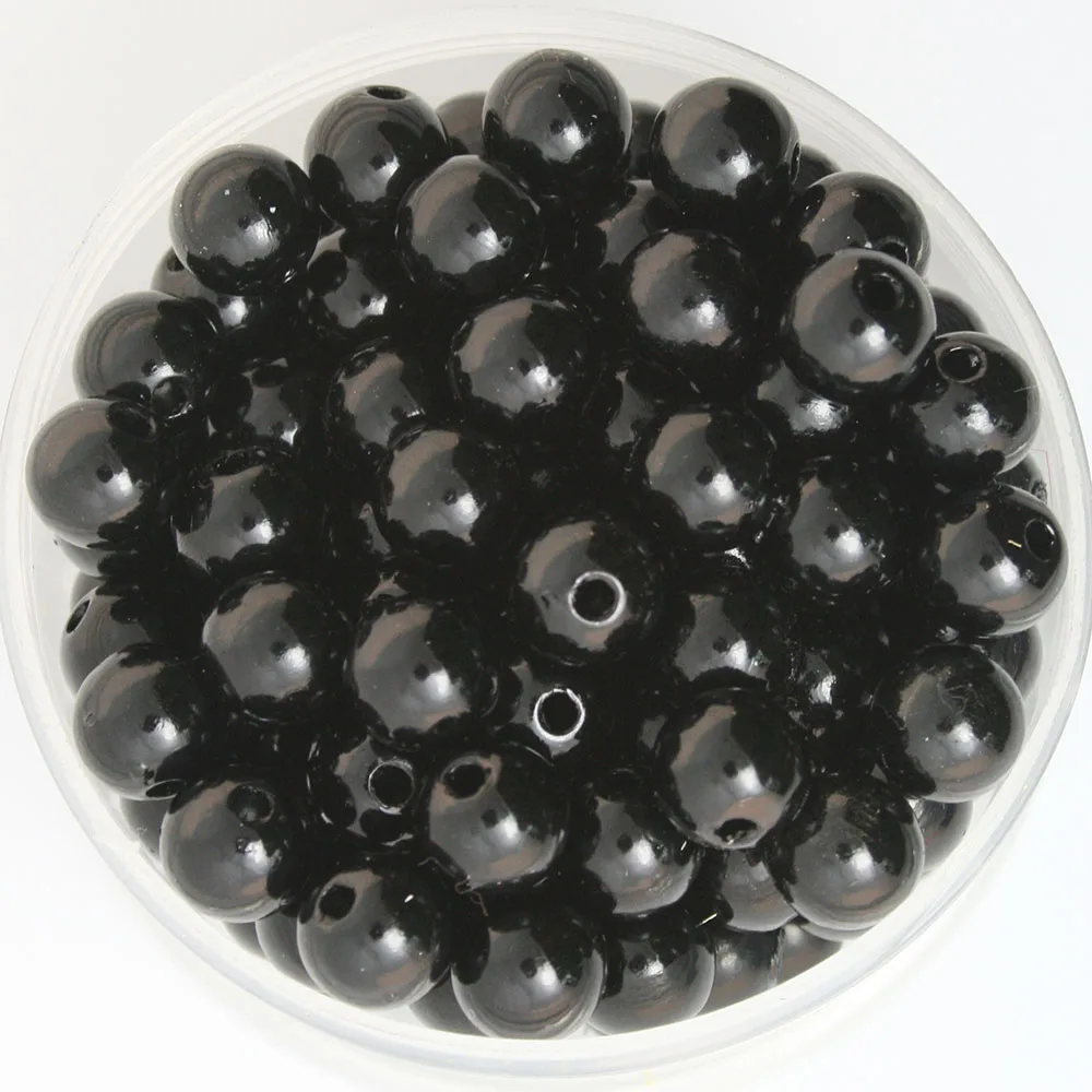 New Black Round Shape Loose Plastic Beads For Handmaking Jewelry Bracelet Pendant Necklace 4/6/8/10mm &Random MIX Size Diy Beads