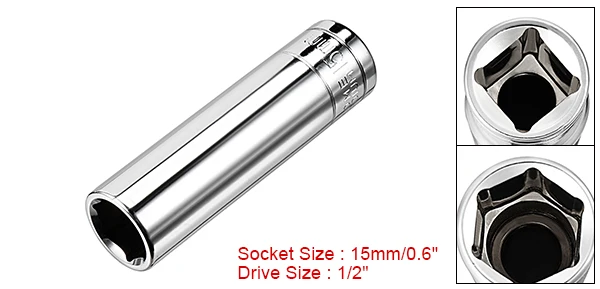 Imagem -05 - Uxcell-deep Drive Socket Cr-v Aço para Reparações Automotivas Manutenção Doméstica 1.5 15 mm 16 mm 19 mm Pontos