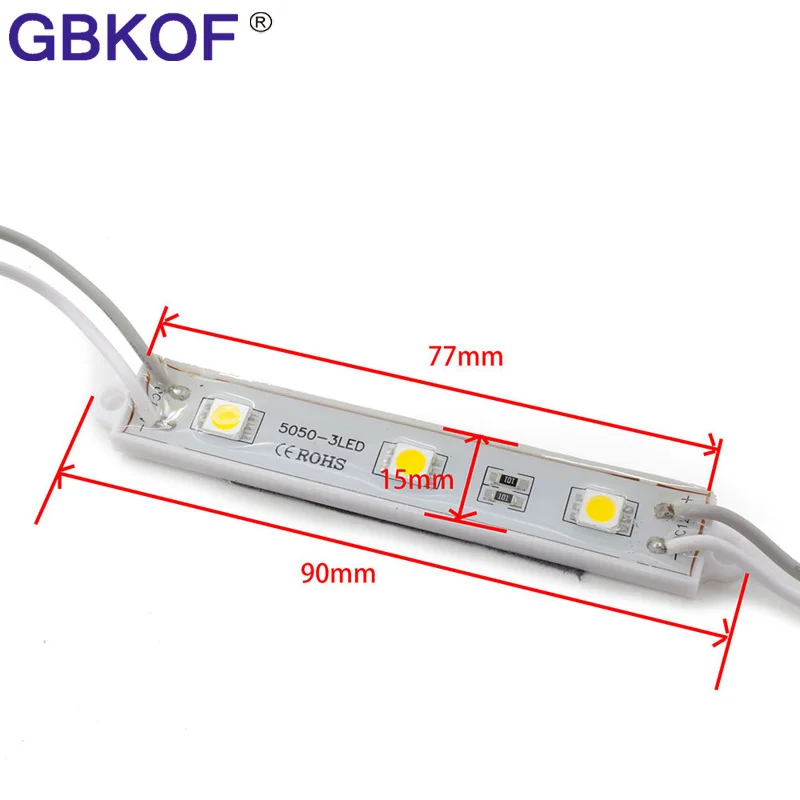 10PCS 5050 SMD 3LEDs LED Module White/Warm White Waterproof Light Advertising lamp DC 12V Wholesale