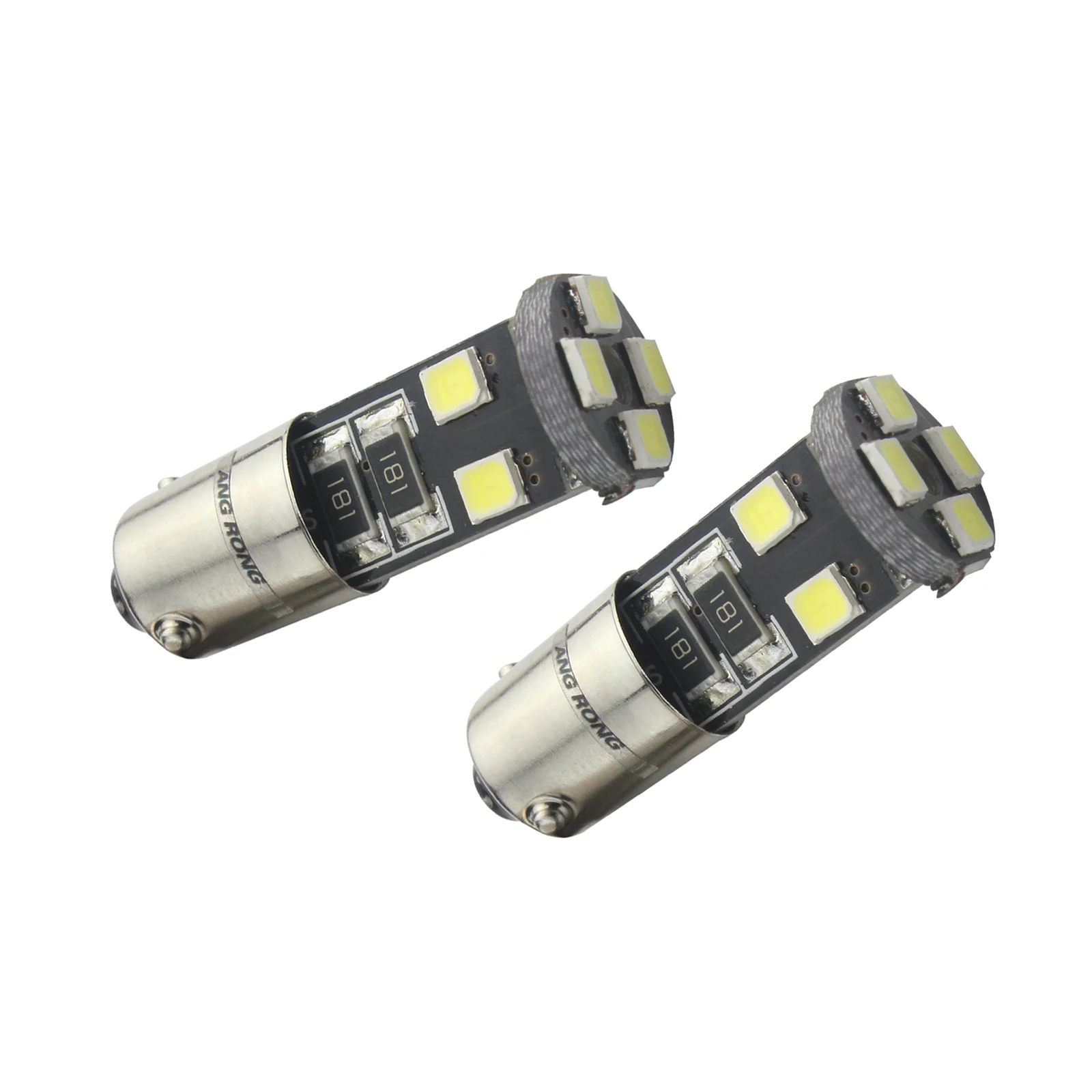 ANGRONG 1 Pair 2x H6W BAX9 8 SMD Xenon White LED Sidelight Canbus Bulbs For Alfa Romeo 147 Gt 156 166