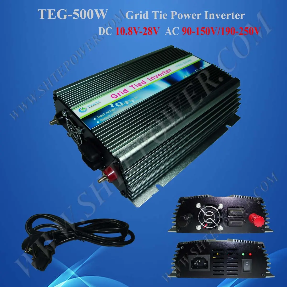 500w Grid Tie Inverter for Solar Panel, Solar Power Invertor, DC 12v/24v to AC 190v~250v